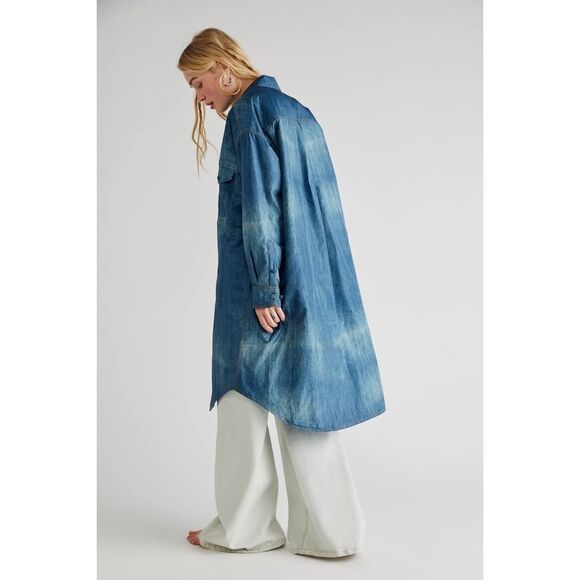 Free People x Mes Demoiselles Coat Drops Puffy Shirt Jacket $445 - Picture 4 of 8